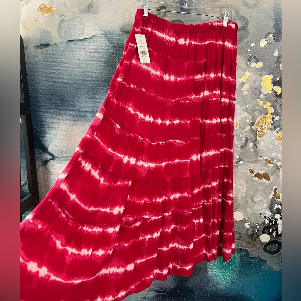 Kim Rogers | Red Tie-Dye Maxi Skirt
